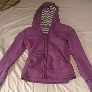Purple zipper long sleeve hoodie XS